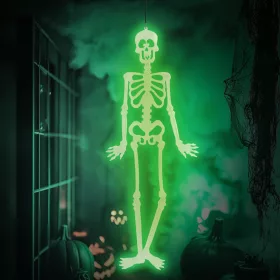 Halloween-i foszforeszkáló dekoráció - Csontváz - 90 cm