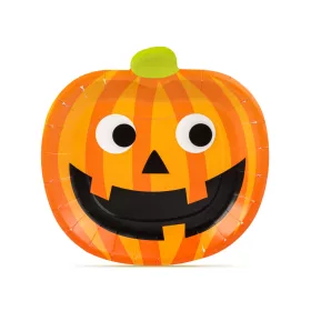 8 darabos papírtányér - Halloween tök 
