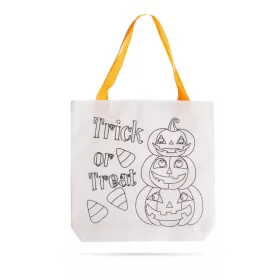   Halloween-i színezhető ajándéktáska - Halloweeni tök - 4 filccel