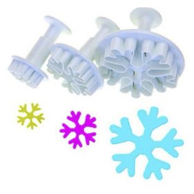 3 darabos fondant, marcipán kiszúró - Hópehely, Hópihe