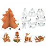 8 darabos 3D karácsonyi kiszúró készlet - Fenyőfa, hóember, szánkó és szarvas