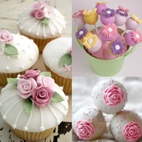 Rózsa mintájú szilikon fondant és marcipán mintázó 