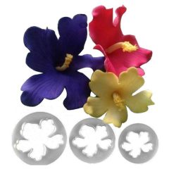 3 darabos fondant, marcipán kiszúró - Hawaii virág