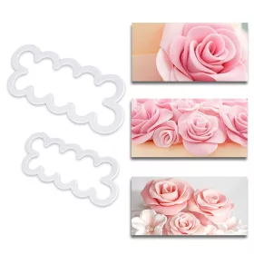 2 darabos fondant és marcipán kiszúró - Rózsa 