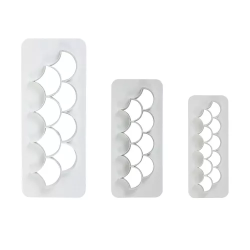 Fondant kiszúró - Geometrikus minták - Szirmok, hullámok, sellő pikkely