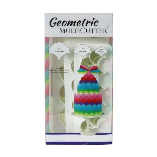 Fondant kiszúró - Geometrikus minták - Szirmok, hullámok, sellő pikkely