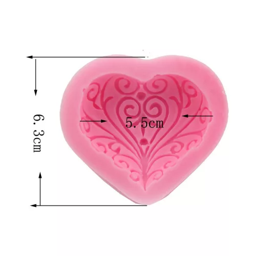 Szilikon fondant és marcipán mintázó - Mintás szív