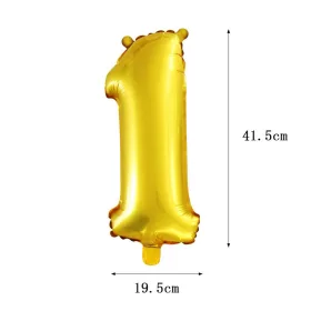 Arany színű szám fólia lufi - 1