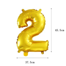 Arany színű szám fólia lufi - 2