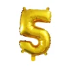 Arany színű szám fólia lufi - 5