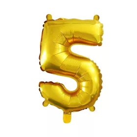 Arany színű szám fólia lufi - 5