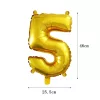 Arany színű szám fólia lufi - 5