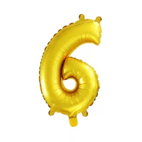 Arany színű szám fólia lufi - 6
