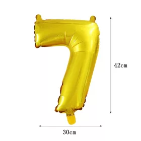 Arany színű szám fólia lufi - 7