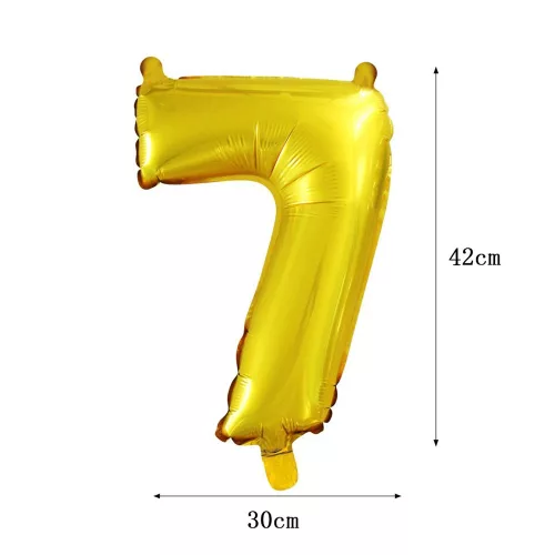 Arany színű szám fólia lufi - 7