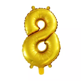 Arany színű szám fólia lufi - 8