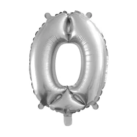 Ezüst színű szám fólia lufi – 0