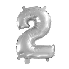 Ezüst színű szám fólia lufi – 2