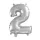 Ezüst színű szám fólia lufi – 2