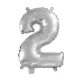 Ezüst színű szám fólia lufi – 2