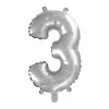 Ezüst színű szám fólia lufi – 3