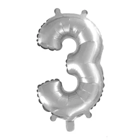 Ezüst színű szám fólia lufi – 3