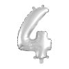 Ezüst színű szám fólia lufi – 4