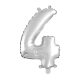 Ezüst színű szám fólia lufi – 4