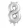Ezüst színű szám fólia lufi – 8