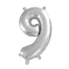 Ezüst színű szám fólia lufi – 9