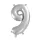 Ezüst színű szám fólia lufi – 9