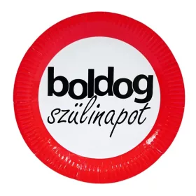   6 darabos papír tányér – Boldog születésnapot felirattal