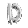 Ezüst színű, betű alakú fólia lufi, léggömb – D