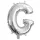 Ezüst színű, betű alakú fólia lufi, léggömb – G