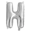 Ezüst színű, betű alakú fólia lufi, léggömb – H
