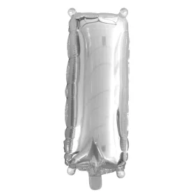 Ezüst színű, betű alakú fólia lufi, léggömb – I