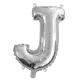 Ezüst színű, betű alakú fólia lufi, léggömb – J
