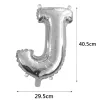 Ezüst színű, betű alakú fólia lufi, léggömb – J