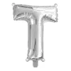 Ezüst színű, betű alakú fólia lufi, léggömb – T