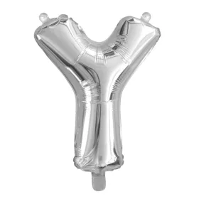 Ezüst színű, betű alakú fólia lufi, léggömb – Y