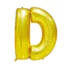 Arany színű, betű alakú fólia lufi, léggömb – D