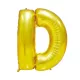 Arany színű, betű alakú fólia lufi, léggömb – D