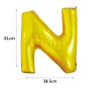 Arany színű, betű alakú fólia lufi, léggömb – N