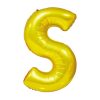 Arany színű, betű alakú fólia lufi, léggömb – S