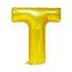 Arany színű, betű alakú fólia lufi, léggömb – T