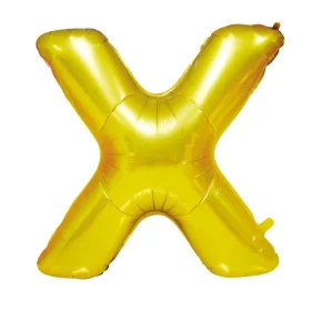 Arany színű, betű alakú fólia lufi, léggömb – X