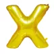 Arany színű, betű alakú fólia lufi, léggömb – X