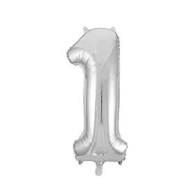 Óriás szám fólia lufi - 1 – Ezüst