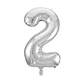 Óriás szám fólia lufi - 2 – Ezüst