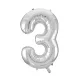 Óriás szám fólia lufi - 3 – Ezüst
